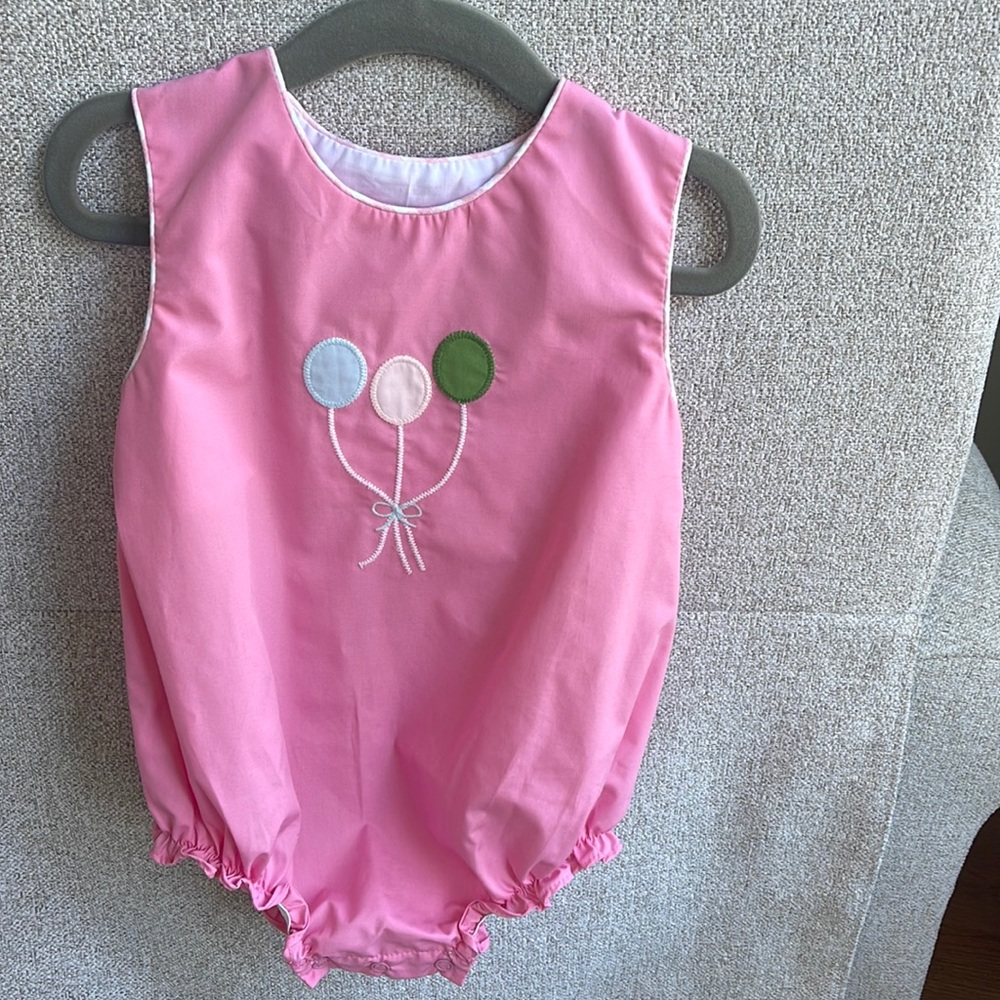 Beaufort Bonnet pink Birthday Balloon onesie 12-18 months